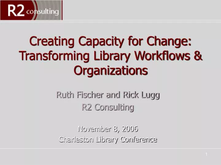 creating capacity for change transforming library workflows organizations