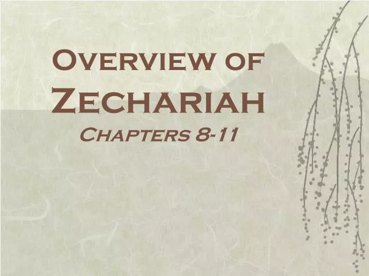 overview of zechariah chapters 8 11