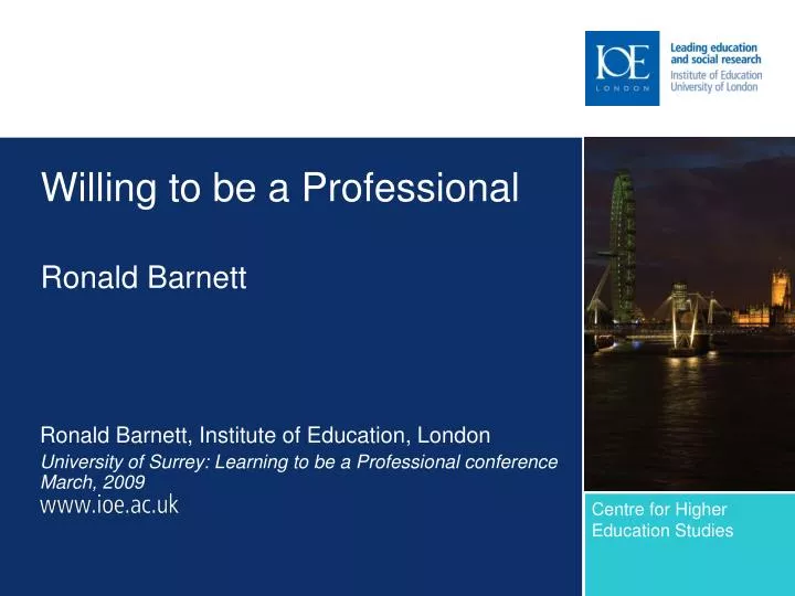 willing to be a professional ronald barnett