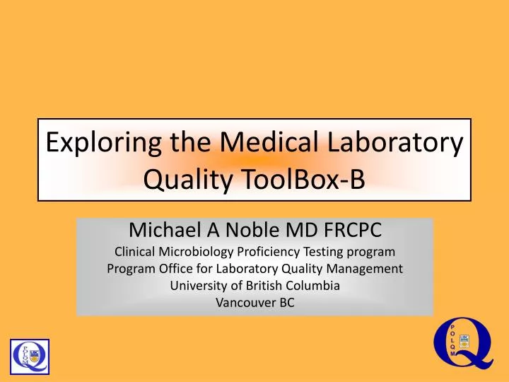exploring the medical laboratory quality toolbox b