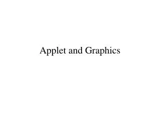 Applet and Graphics