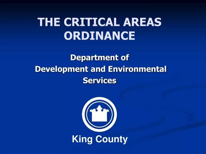 the critical areas ordinance