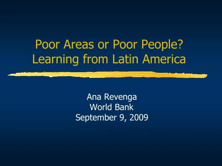 poor areas or poor people learning from latin america