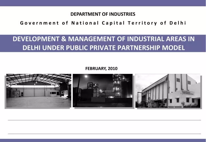 development management of industrial areas in delhi under public private partnership model