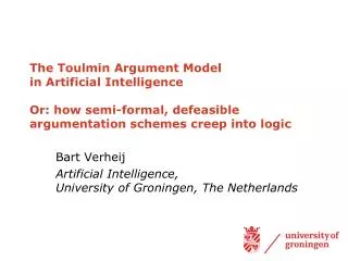 The Toulmin Argument Model in Artificial Intelligence Or: how semi-formal, defeasible argumentation schemes creep into