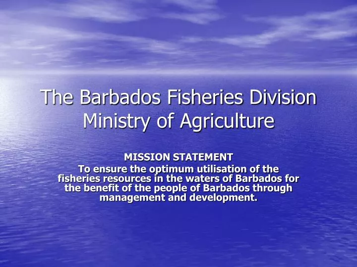 the barbados fisheries division ministry of agriculture