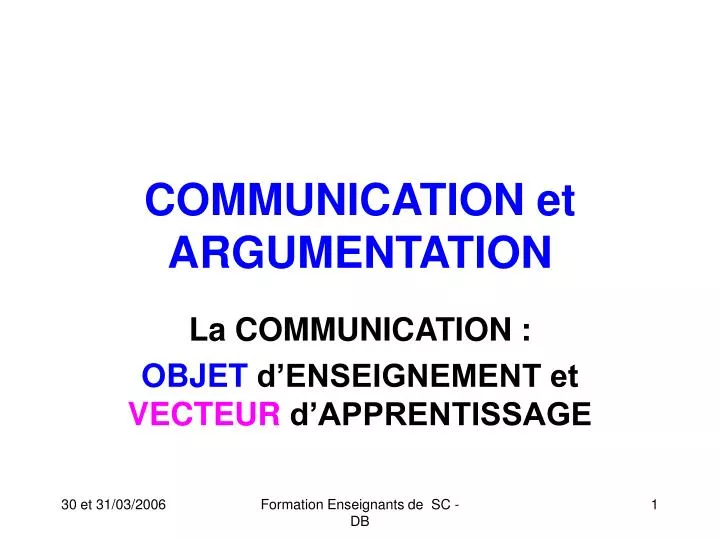 communication et argumentation