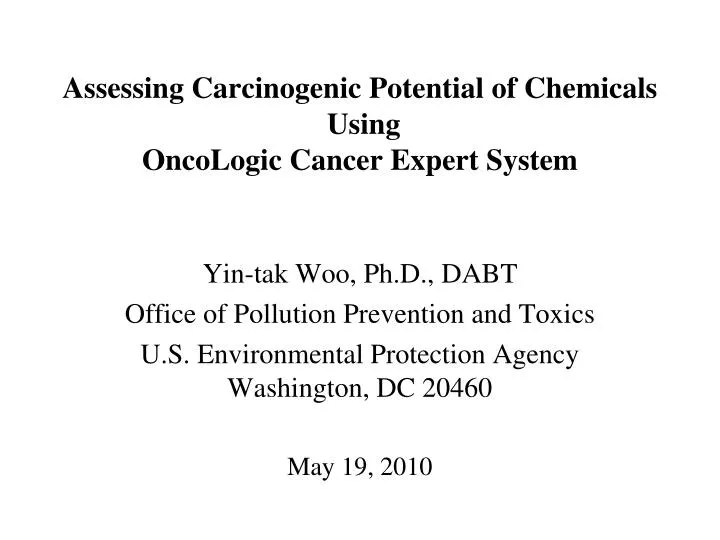 assessing carcinogenic potential of chemicals using oncologic cancer expert system