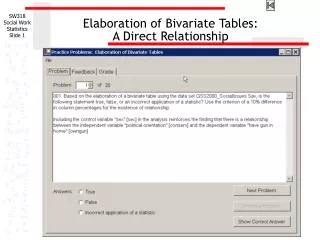 Elaboration of Bivariate Tables: A Direct Relationship