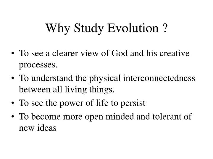 why study evolution