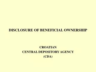DISCLOSURE OF BENEFICIAL OWNERSHIP