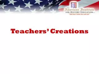 Teachers’ Creations