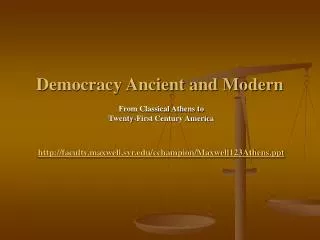 Democracy Ancient and Modern