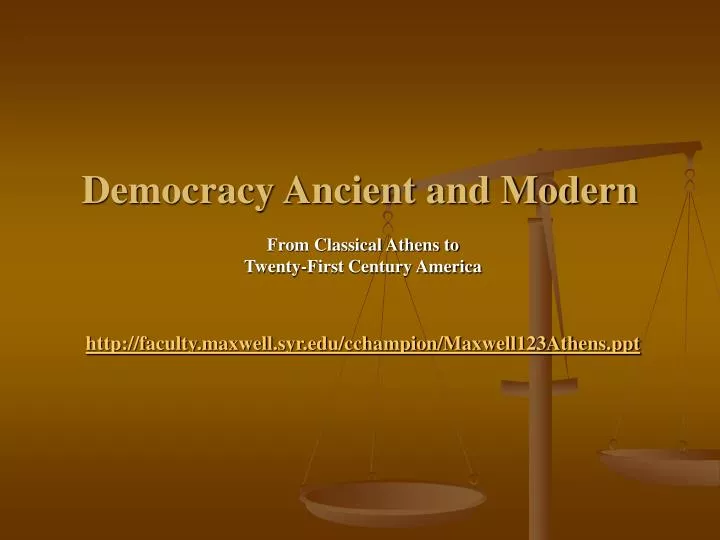 democracy ancient and modern