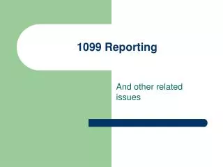1099 Reporting