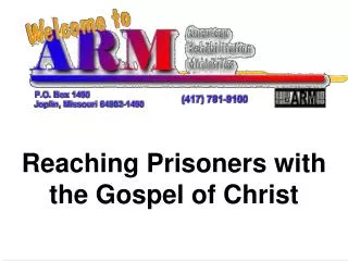 Reaching Prisoners with the Gospel of Christ