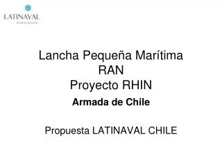 Lancha Pequeña Marítima RAN Proyecto RHIN