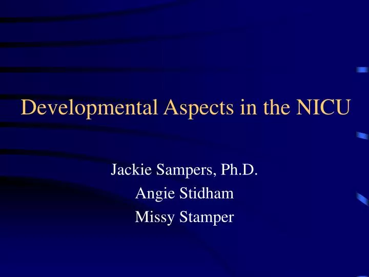 developmental aspects in the nicu