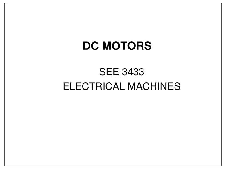 dc motors