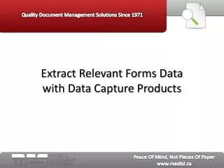 Extract Relevant Forms Data with Data Capture Products