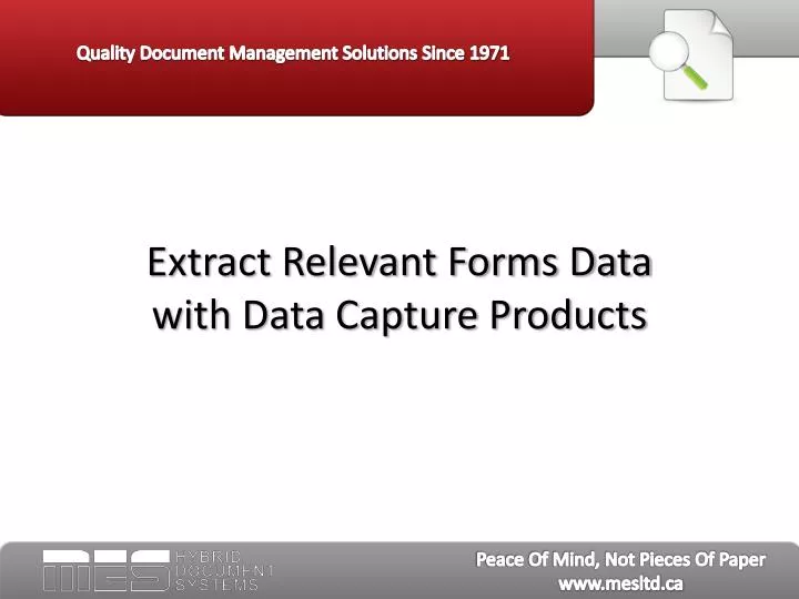 extract relevant forms data with data capture products