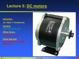 Lecture 5: DC motors