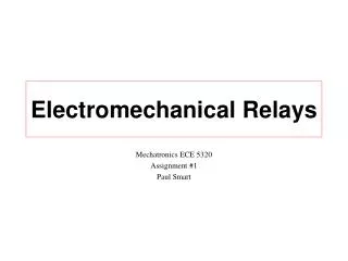 Electromechanical Relays