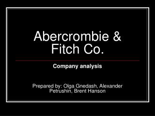 Abercrombie &amp; Fitch Co.
