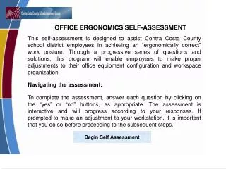Begin Self Assessment