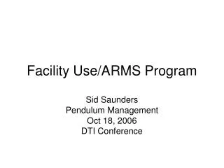 Facility Use/ARMS Program