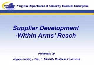 Supplier Development -Within Arms’ Reach