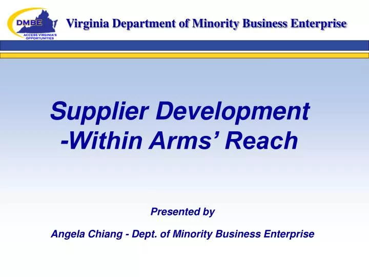 supplier development within arms reach
