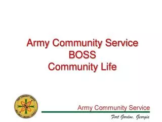 Army Community Service BOSS Community Life