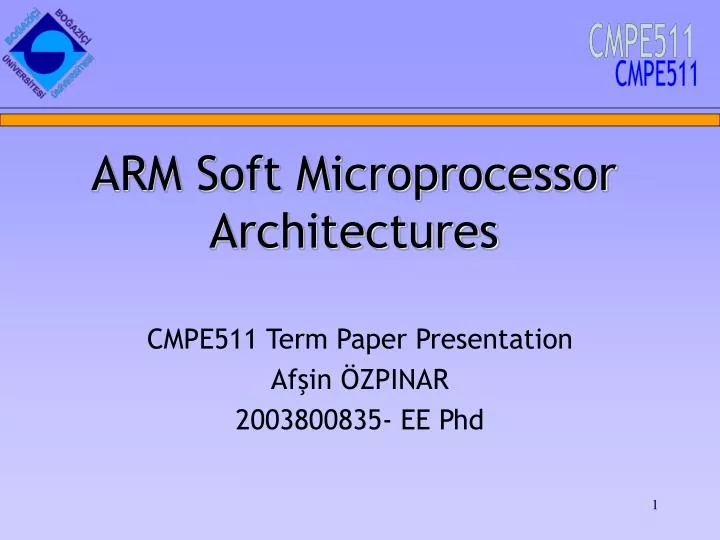 arm soft microprocessor architectures