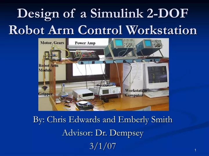 design of a simulink 2 dof robot arm control workstation