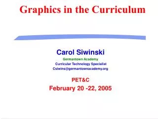 Graphics in the Curriculum