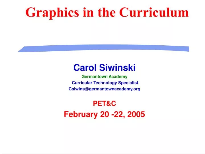 graphics in the curriculum