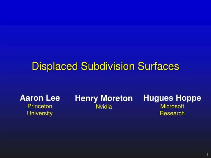 displaced subdivision surfaces