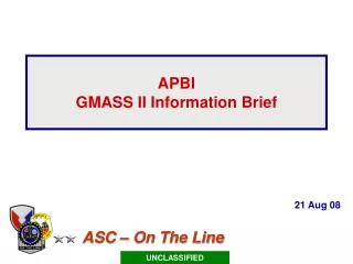 APBI GMASS II Information Brief