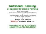 Nutritional Farming as opposed to Organic Farming