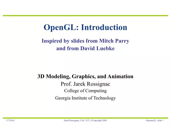 opengl introduction