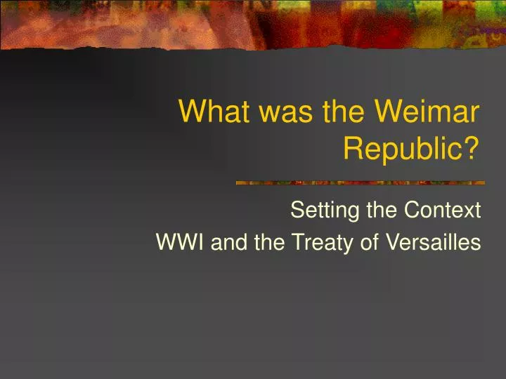 what was the weimar republic