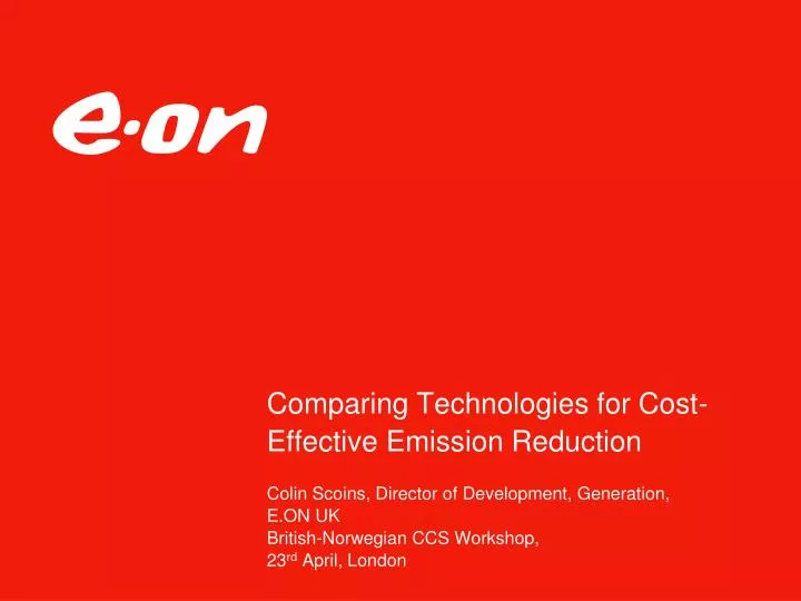 comparing technologies for cost effective emission reduction