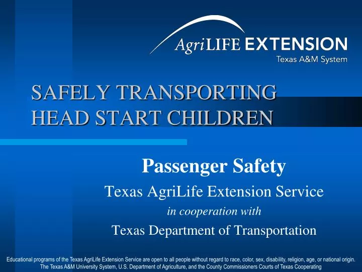 safely transporting head start children