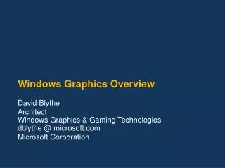 Windows Graphics Overview