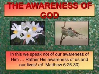 THE AWARENESS OF GOD