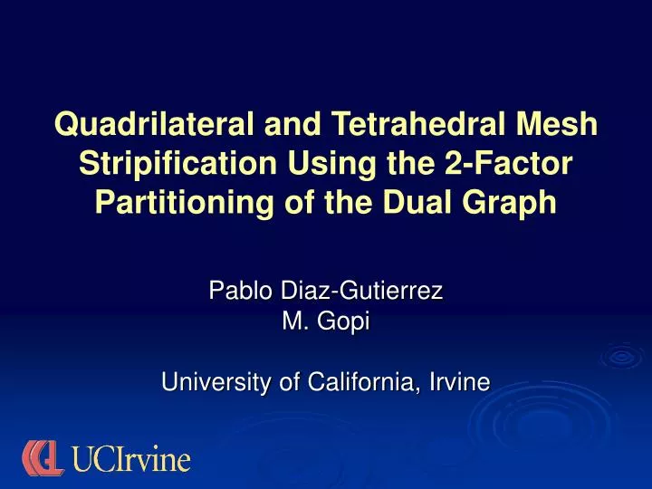 quadrilateral and tetrahedral mesh stripification using the 2 factor partitioning of the dual graph