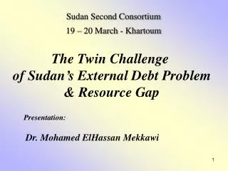 The Twin Challenge of Sudan’s External Debt Problem &amp; Resource Gap