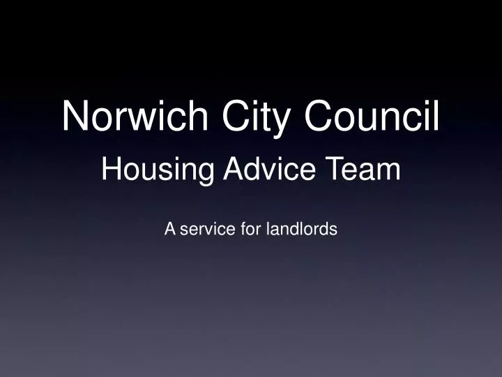 norwich city council housing advice team