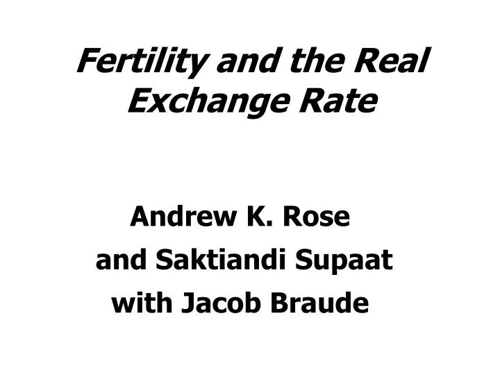 fertility and the real exchange rate